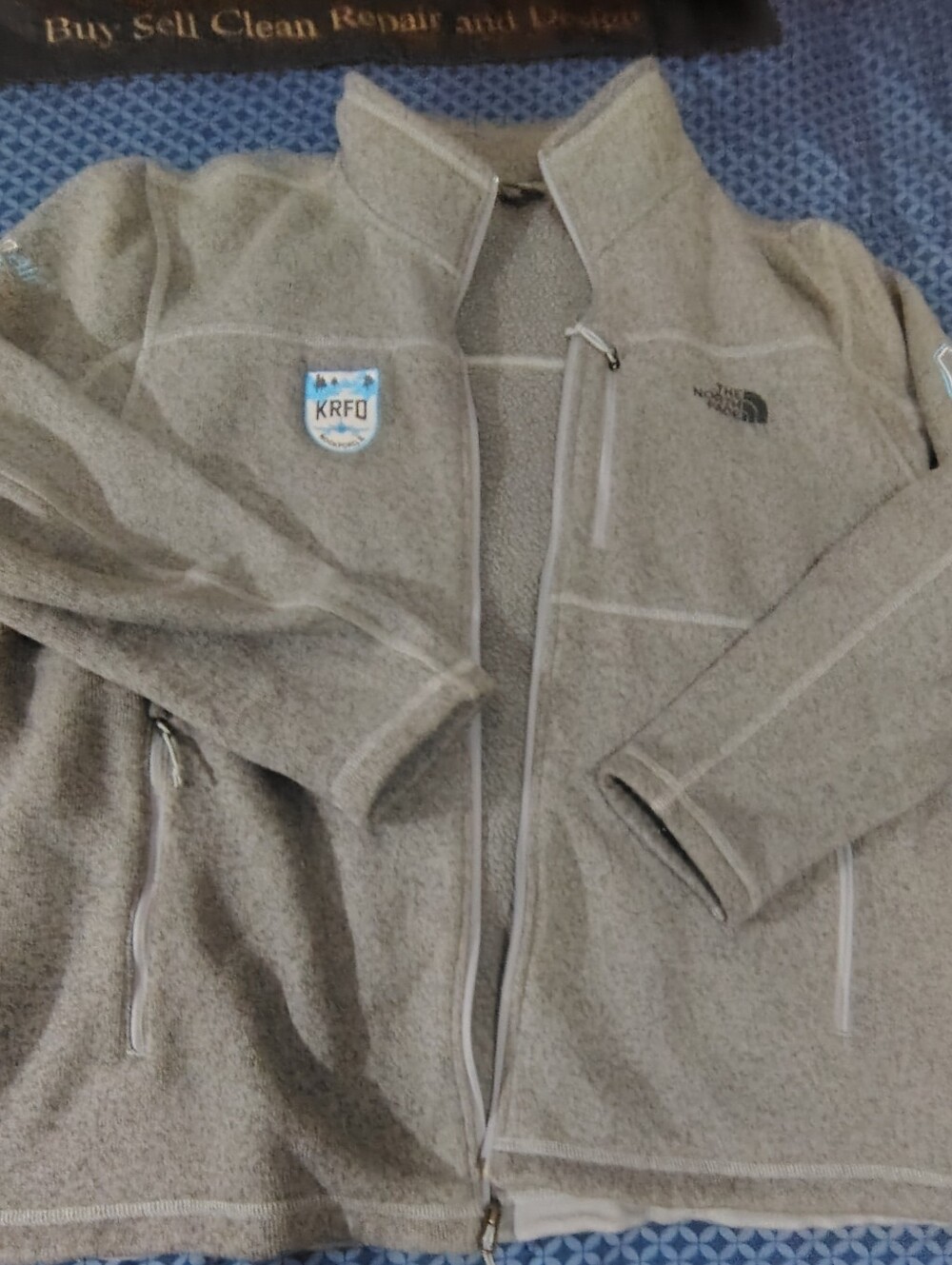 The North Face Light Gray Men's Full-Zip Fleece Jacket. Size 2XL. - Picture 2 of 12